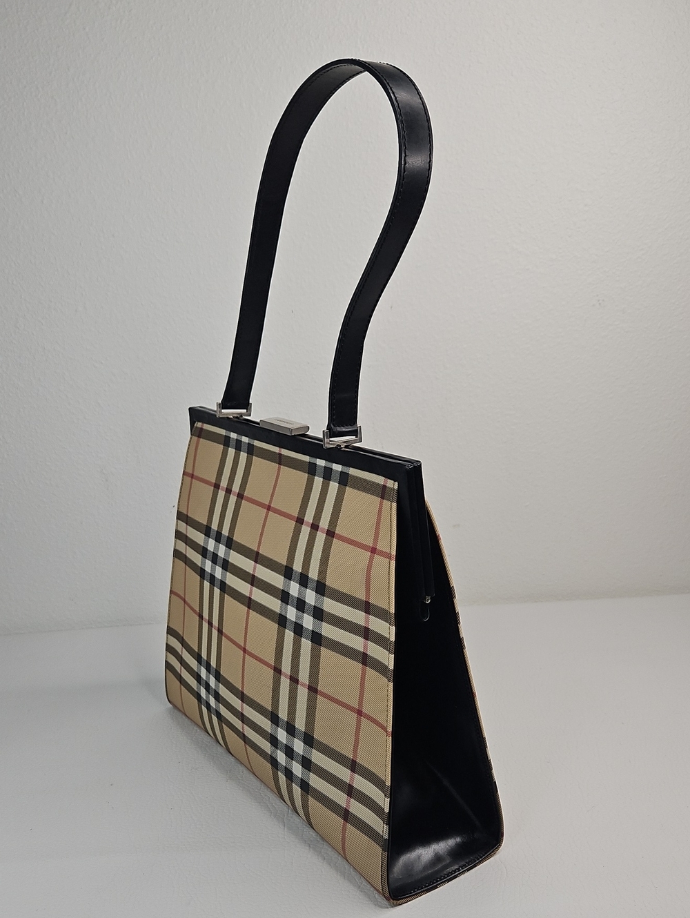Authentic Burberry Vintage Nova Check Framed Shoulder Bag Classic Plaid - Picture 6 of 15